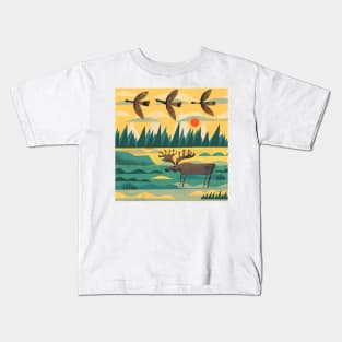 Geese and Moose Kids T-Shirt